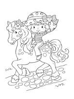 coloriage charlotte aux fraises et son cheval